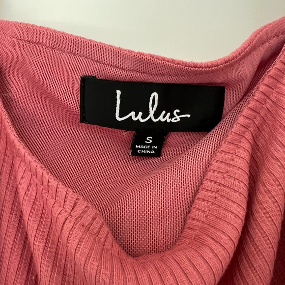 SOLD - Lulus Ribbed Strappy Pink Bodysuit - Picture 3 of 3